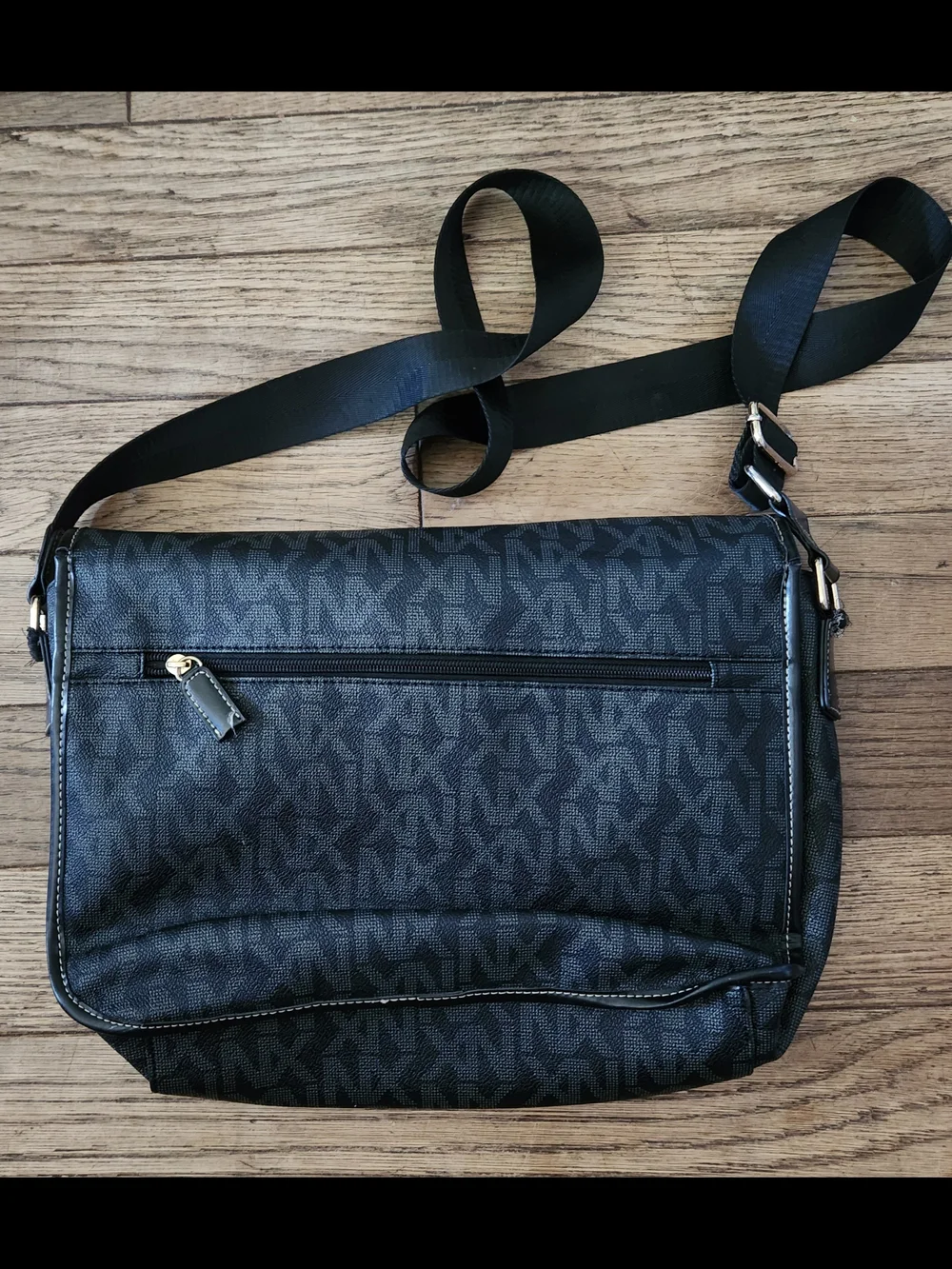 NX Black Logo Messenger Bag